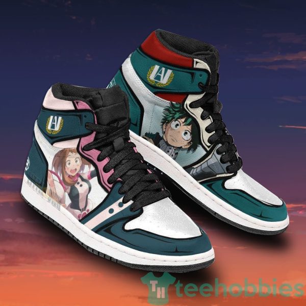 deku x ochako uraraka my hero academia anime air jordan hightop shoes 4 93kwQ 600x600px Deku x Ochako Uraraka My Hero Academia Anime Air Jordan Hightop Shoes