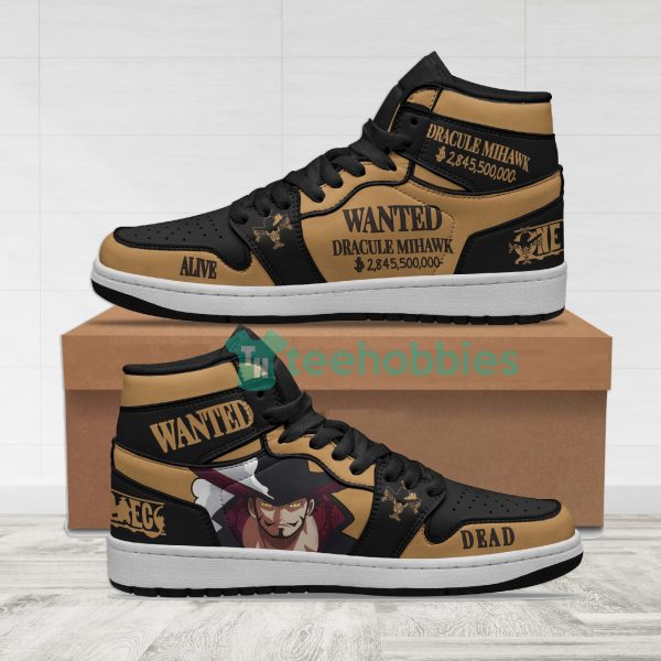 dracule mihawk wanted custom one piece anime air hightop shoes 1 RMATG 600x600px Dracule Mihawk Wanted Custom One Piece Anime Air Hightop Shoes