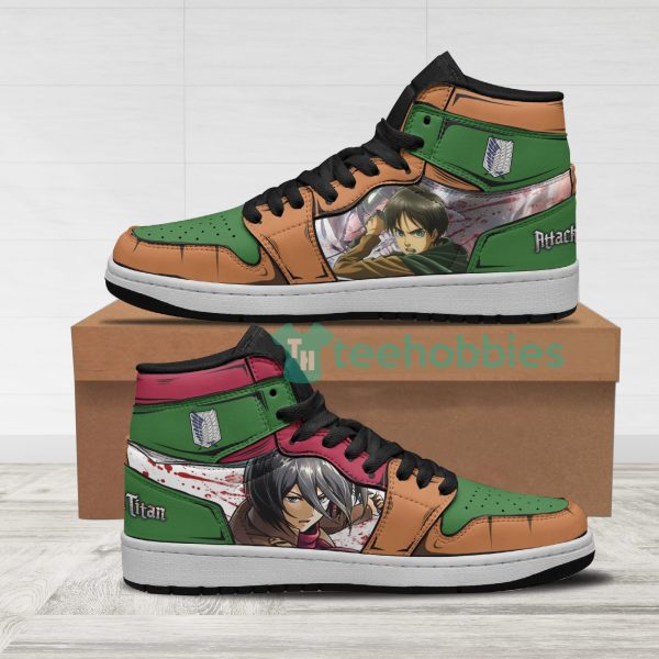 eren x mikasa anime custom attack on titan air jordan hightop shoes 1 SN8sR 600x600px Eren x Mikasa Anime Custom Attack On Titan Air Jordan Hightop Shoes