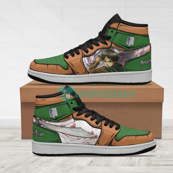 eren yeager anime custom attack on titan air jordan hightop shoes 1 c38Cs 600x600px Eren Yeager Anime Custom Attack On Titan Air Jordan Hightop Shoes