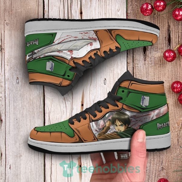 eren yeager anime custom attack on titan air jordan hightop shoes 3 dSLBo 600x600px Eren Yeager Anime Custom Attack On Titan Air Jordan Hightop Shoes