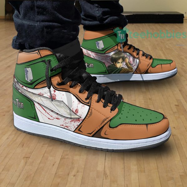eren yeager anime custom attack on titan air jordan hightop shoes 4 yBSGp 600x600px Eren Yeager Anime Custom Attack On Titan Air Jordan Hightop Shoes
