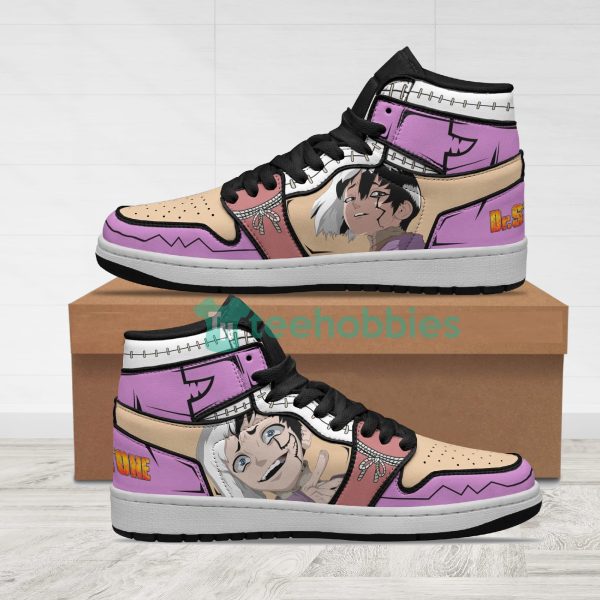 gen asagiri custom dr. stone anime air jordan hightop shoes 1 dWz1q 600x600px Gen Asagiri Custom Dr. Stone Anime Air Jordan Hightop Shoes