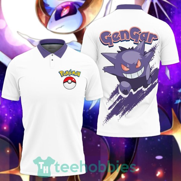 gengar white polo shirt pokemon custom anime gift for fans 1 oO3lJ 600x600px Gengar White Polo Shirt Pokemon Custom Anime Gift For Fans