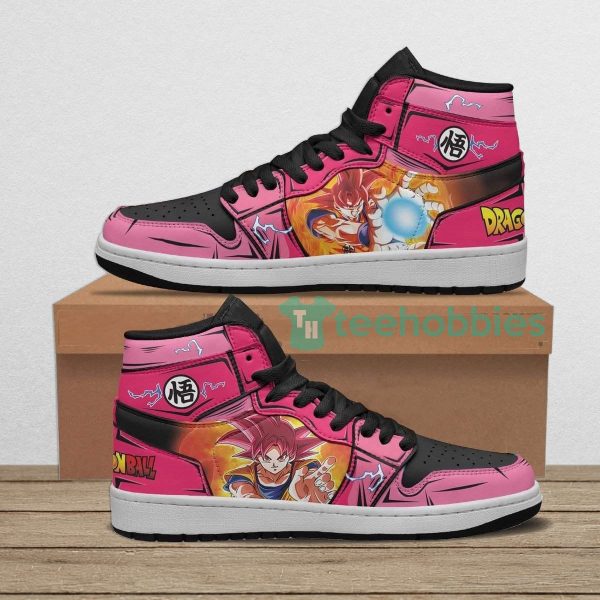 goku shoes super saiyan god custom anime air jordan hightop shoes 1 7twFc 600x600px Goku Shoes Super Saiyan God Custom Anime Air Jordan Hightop Shoes