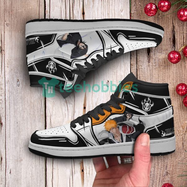 ichigo x rukia custom bleach anime air jordan hightop shoes 4 ml3U3 600x600px Ichigo x Rukia Custom Bleach Anime Air Jordan Hightop Shoes