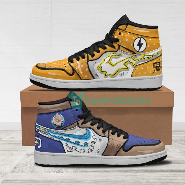 inosuke x zenitsu custom demon slayer anime air hightop shoes 1 SqBO0 600x600px Inosuke x Zenitsu Custom Demon Slayer Anime Air Hightop Shoes