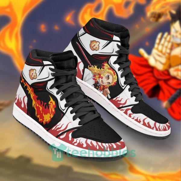 kyojuro rengoku custom demon slayer anime air jordan hightop shoes 2 ssCBC 600x600px Kyojuro Rengoku Custom Demon Slayer Anime Air Jordan Hightop Shoes