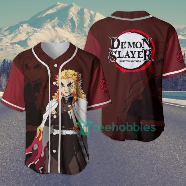 kyojuro rengoku custom kimetsu anime jersey baseball shirt for fans 1 BjHGN 600x600px Kyojuro Rengoku Custom Kimetsu Anime Jersey Baseball Shirt For Fans