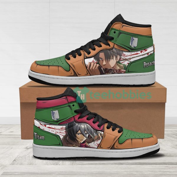 levi x mikasa anime custom attack on titan air jordan hightop shoes 1 NQPzr 600x600px Levi x Mikasa Anime Custom Attack On Titan Air Jordan Hightop Shoes