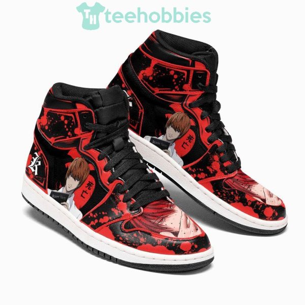 light yagami sneakers red custom air jordan hightop shoes 2 youuj 600x600px Light Yagami Sneakers Red Custom Air Jordan Hightop Shoes