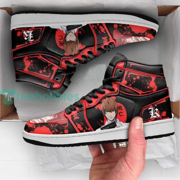 light yagami sneakers red custom air jordan hightop shoes 4 iM76X 600x600px Light Yagami Sneakers Red Custom Air Jordan Hightop Shoes