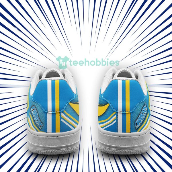 los angeles chargers logo and striped style air force shoes for fans 3 H7eZP 600x600px Los Angeles Chargers Logo And Striped Style Air Force Shoes For Fans