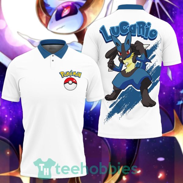 lucario white polo shirt pokemon custom anime gift for fans 1 MIejw 600x600px Lucario White Polo Shirt Pokemon Custom Anime Gift For Fans