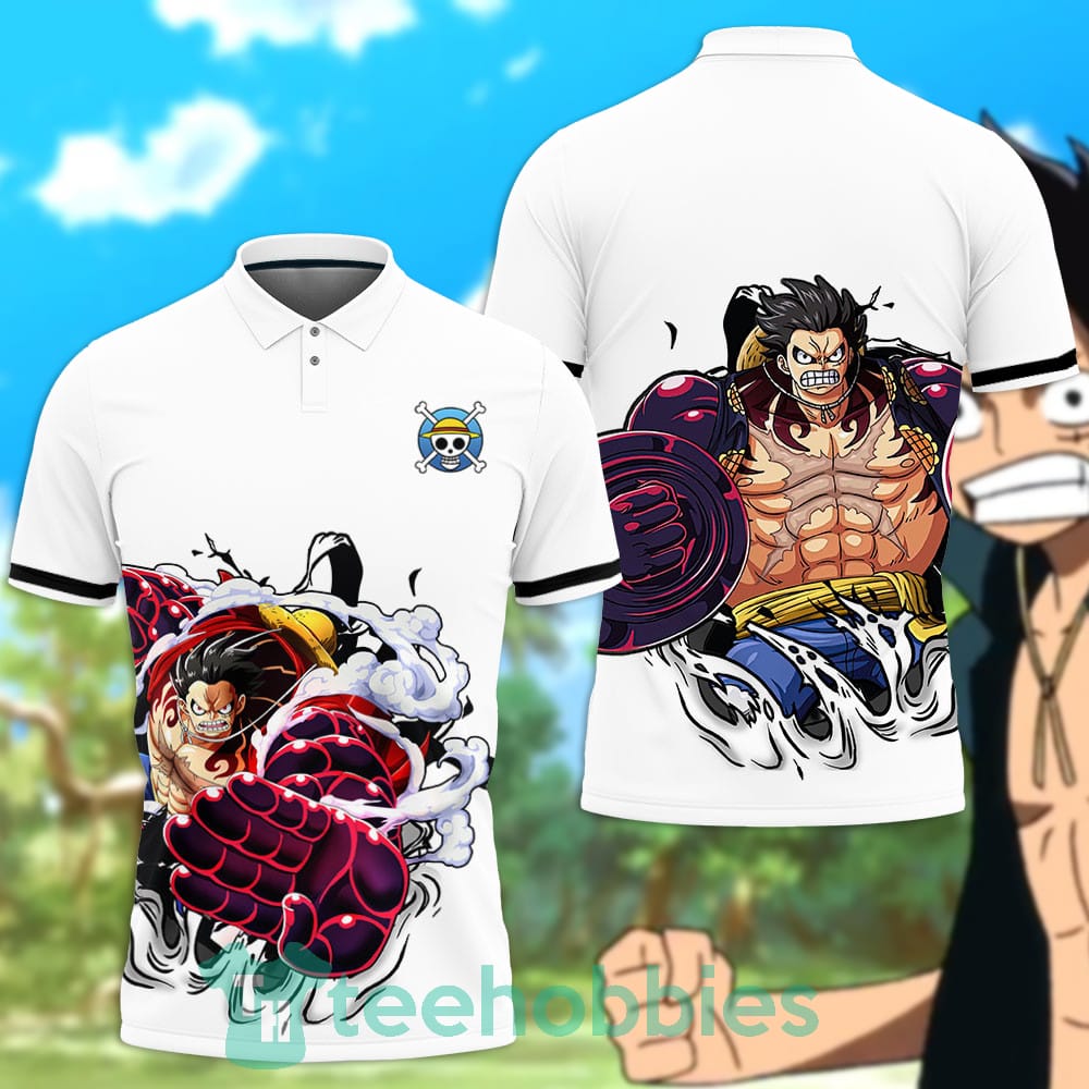 Luffy Gear 4 Polo Shirt Custom Anime One Piece For Anime Fans