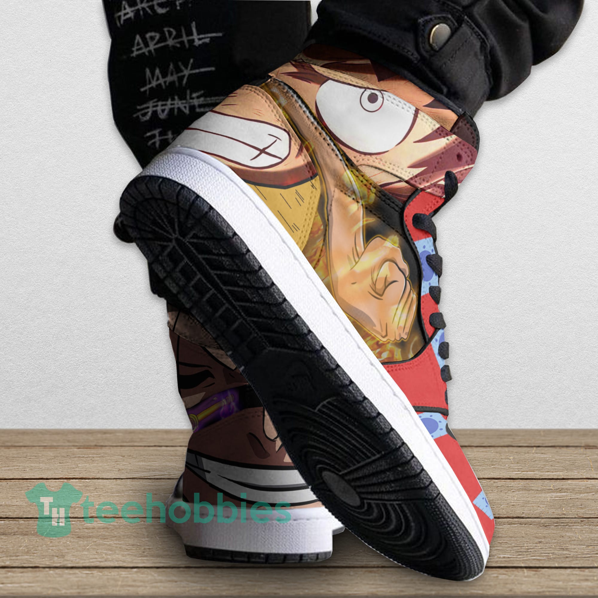 Luffy x Zoro One Piece Wano Arc Custom Air Hightop Shoes