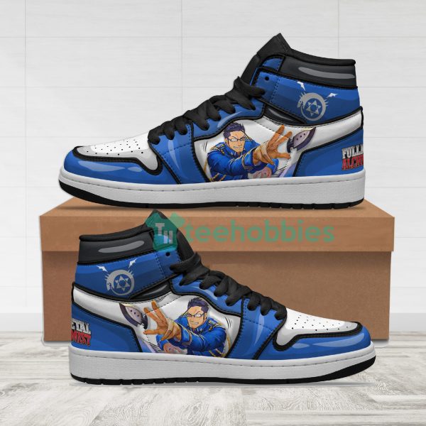maes hughes custom anime blue air hightop shoes 1 BTyFq 600x600px Maes Hughes Custom Anime Blue Air Hightop Shoes