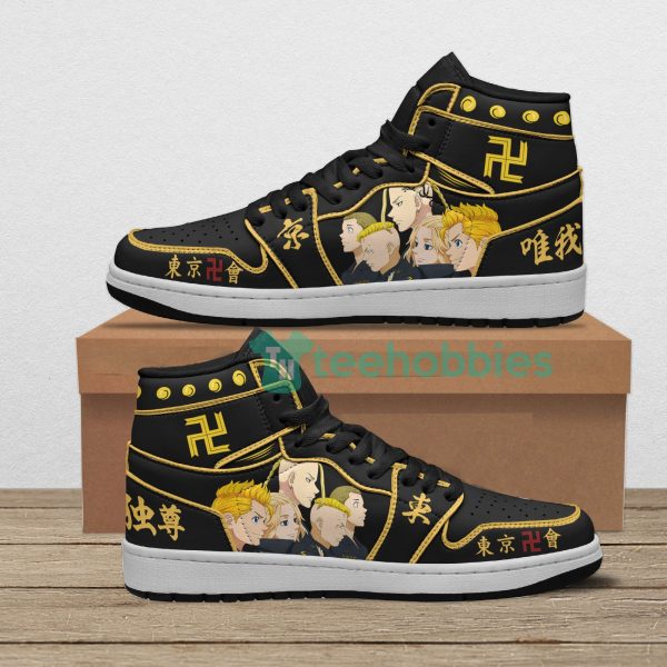 manji gang team anime tokyo revengers air jordan hightop shoes 1 9cPat 600x600px Manji Gang Team Anime Tokyo Revengers Air Jordan Hightop Shoes