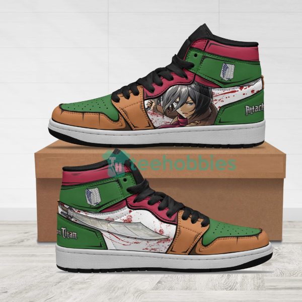 mikasa ackerman anime custom attack on titan air jordan hightop shoes 1 uIrPx 600x600px Mikasa Ackerman Anime Custom Attack On Titan Air Jordan Hightop Shoes