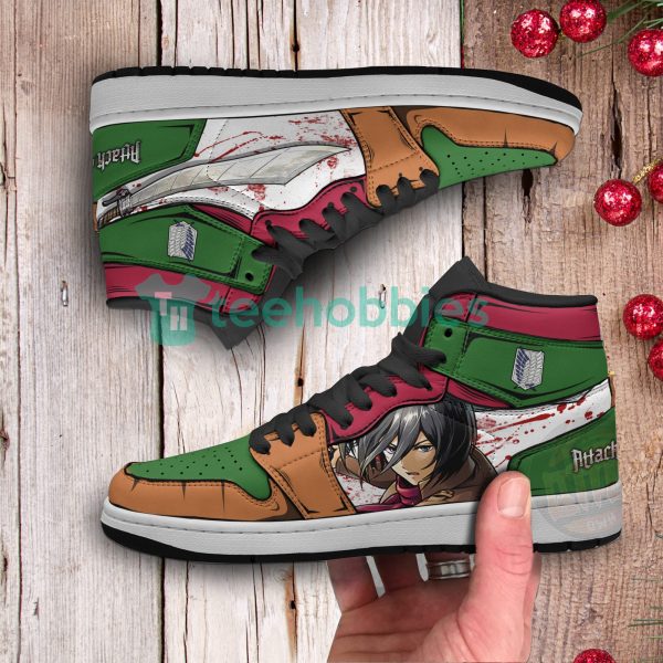 mikasa ackerman anime custom attack on titan air jordan hightop shoes 3 8V61D 600x600px Mikasa Ackerman Anime Custom Attack On Titan Air Jordan Hightop Shoes