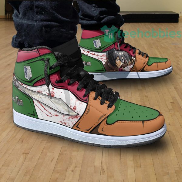 mikasa ackerman anime custom attack on titan air jordan hightop shoes 4 LRVbn 600x600px Mikasa Ackerman Anime Custom Attack On Titan Air Jordan Hightop Shoes