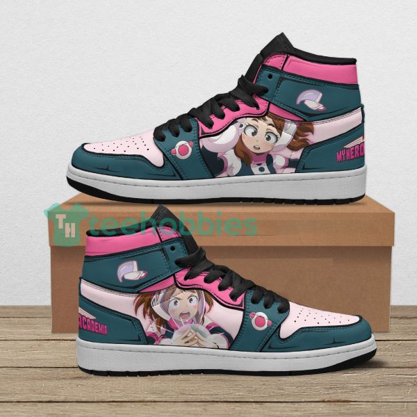 my hero academia ochaco uraraka custom anime air jordan hightop shoes 1 pUWmQ 600x600px My Hero Academia Ochaco Uraraka Custom Anime Air Jordan Hightop Shoes