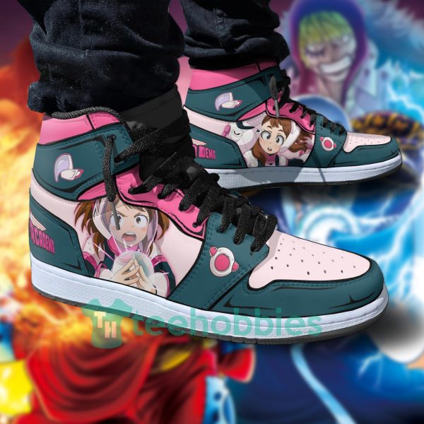 my hero academia ochaco uraraka custom anime air jordan hightop shoes 4 okbl1 600x600px My Hero Academia Ochaco Uraraka Custom Anime Air Jordan Hightop Shoes