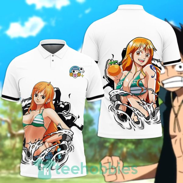 nami polo shirt custom anime one piece for anime fans 1 Gkqr8 600x600px Nami Polo Shirt Custom Anime One Piece For Anime Fans