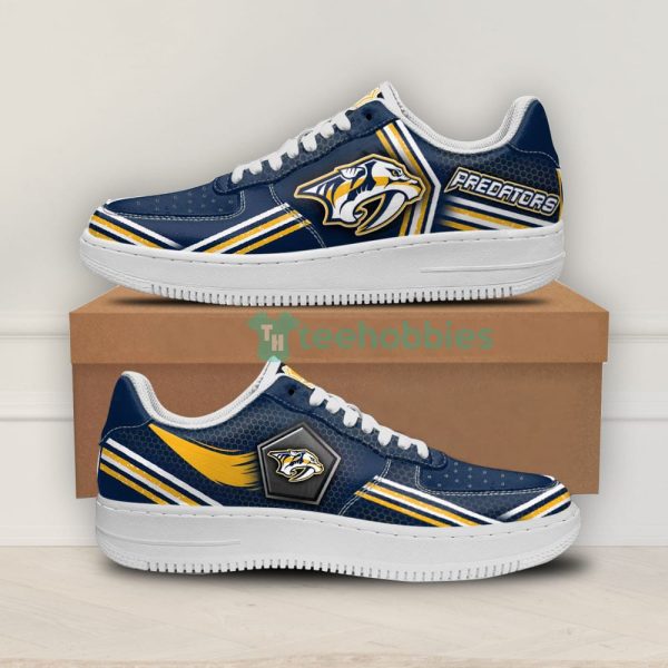 nashville predators logo and striped style air force shoes for fans 1 ktKQA 600x600px Nashville Predators Logo And Striped Style Air Force Shoes For Fans