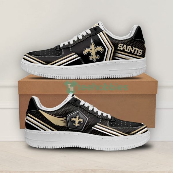 new orlean saints logo and striped style air force shoes for fans 1 N90g6 600x600px New Orlean Saints Logo And Striped Style Air Force Shoes For Fans