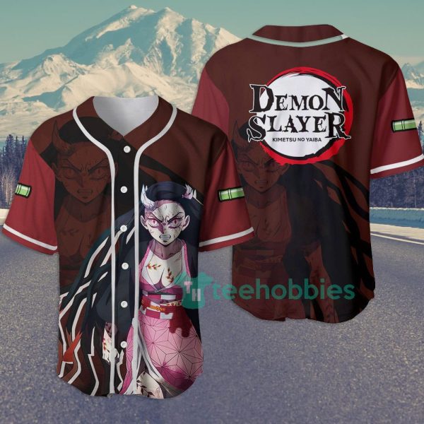 nezuko demon form custom kimetsu anime jersey baseball shirt for fans 1 v6Gmf 600x600px Nezuko Demon Form Custom Kimetsu Anime Jersey Baseball Shirt For Fans