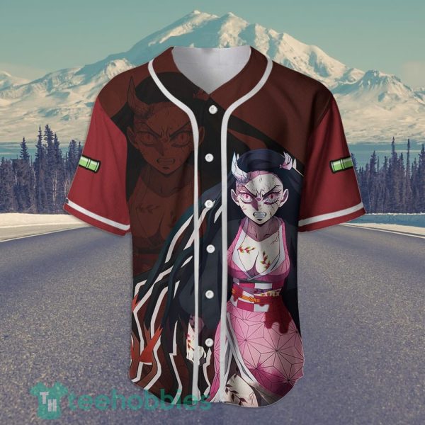 nezuko demon form custom kimetsu anime jersey baseball shirt for fans 2 MV6vO 600x600px Nezuko Demon Form Custom Kimetsu Anime Jersey Baseball Shirt For Fans