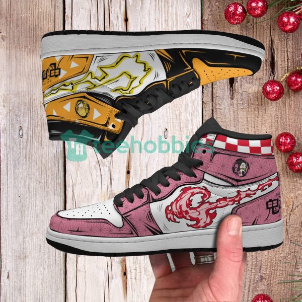 nezuko x zenitsu costume demon slayer air jordan hightop shoes 4 KX6Qi 600x600px Nezuko x Zenitsu Costume Demon Slayer Air Jordan Hightop Shoes