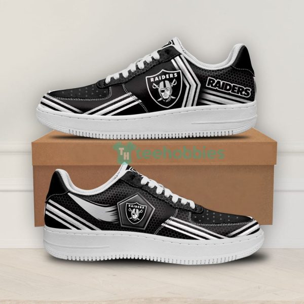 oakland raiders logo and striped style air force shoes for fans 1 GeRWw 600x600px Oakland Raiders Logo And Striped Style Air Force Shoes For Fans