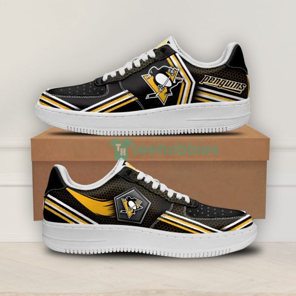 pittsburgh penguins logo and striped style air force shoes for fans 1 oUu6Y 600x600px Pittsburgh Penguins Logo And Striped Style Air Force Shoes For Fans