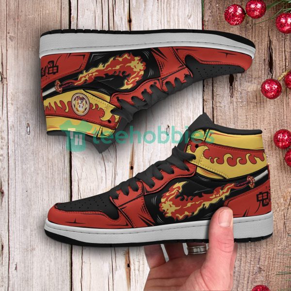 rengoku cosplay anime costume fire breathing air jordan hightop shoes 3 cyV0t 600x600px Rengoku Cosplay Anime Costume Fire Breathing Air Jordan Hightop Shoes
