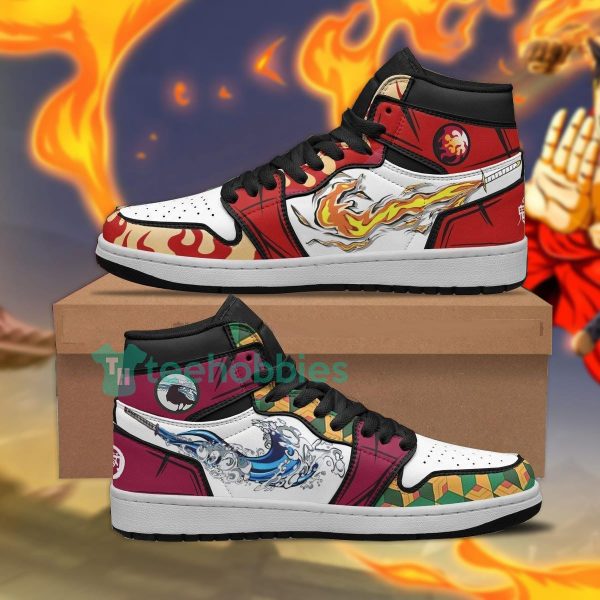 rengoku giyu demon slayer anime air jordan hightop shoes 1 9bjsB 600x600px Rengoku Giyu Demon Slayer Anime Air Jordan Hightop Shoes