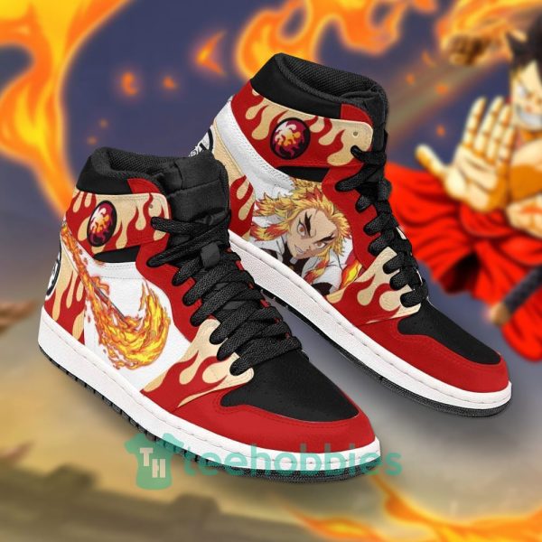 rengoku sneakers custom demon slayer air jordan hightop shoes 2 JyOJh 600x600px Rengoku Sneakers Custom Demon Slayer Air Jordan Hightop Shoes