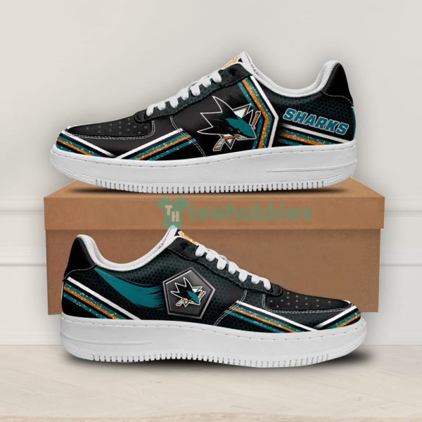 san jose sharks logo and striped style air force shoes for fans 1 OLwfB 600x600px San Jose Sharks Logo And Striped Style Air Force Shoes For Fans