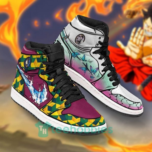 shinobu x giyuu custom demon slayer air jordan hightop shoes 2 G9g4x 600x600px Shinobu x Giyuu Custom Demon Slayer Air Jordan Hightop Shoes