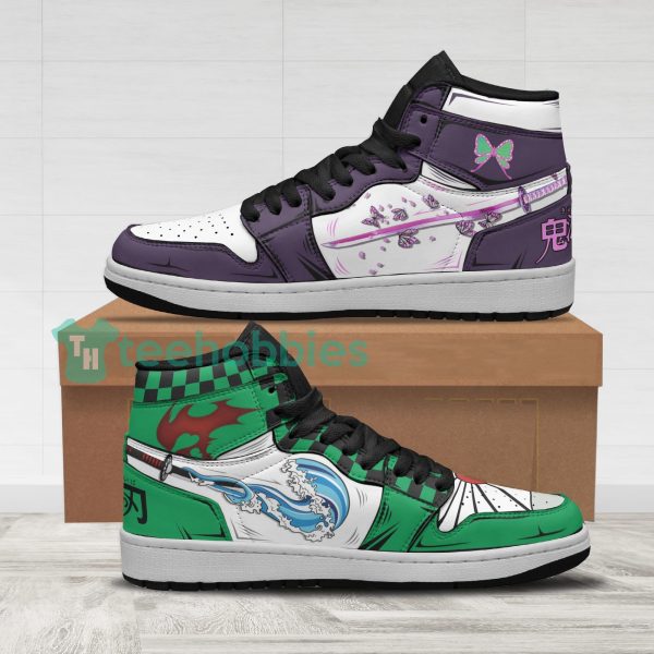 tanjiro x kanao custom demon slayer anime air jordan hightop shoes 1 OJ28Q 600x600px Tanjiro x Kanao Custom Demon Slayer Anime Air Jordan Hightop Shoes