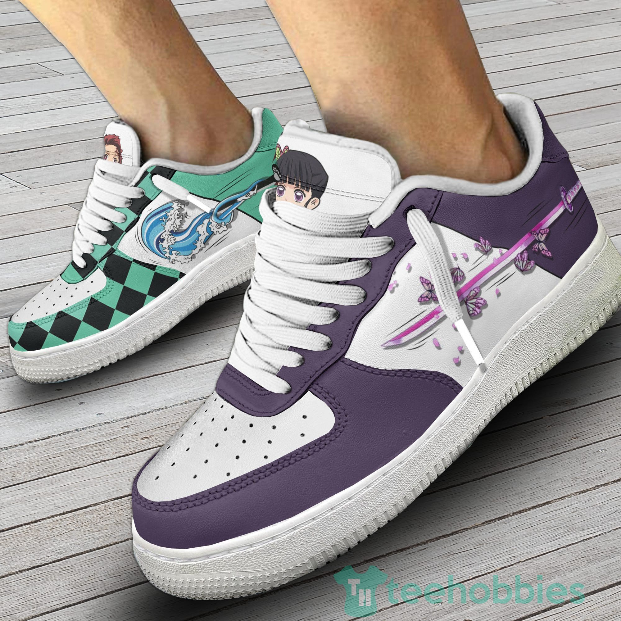 Tanjiro x Kanao Custom Demon Slayer Anime For Fans Air Force Shoes