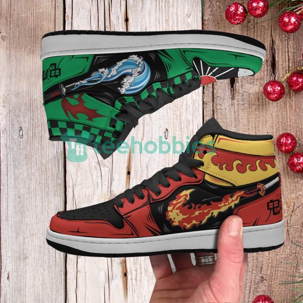 tanjiro x rengoku demon slayer sword custom air jordan hightop shoes 4 qRS0E 600x600px Tanjiro x Rengoku Demon Slayer Sword Custom Air Jordan Hightop Shoes