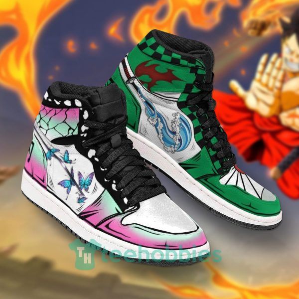 tanjiro x shinobu demon slayer custom anime air jordan hightop shoes 2 ogoP6 600x600px Tanjiro x Shinobu Demon Slayer Custom Anime Air Jordan Hightop Shoes