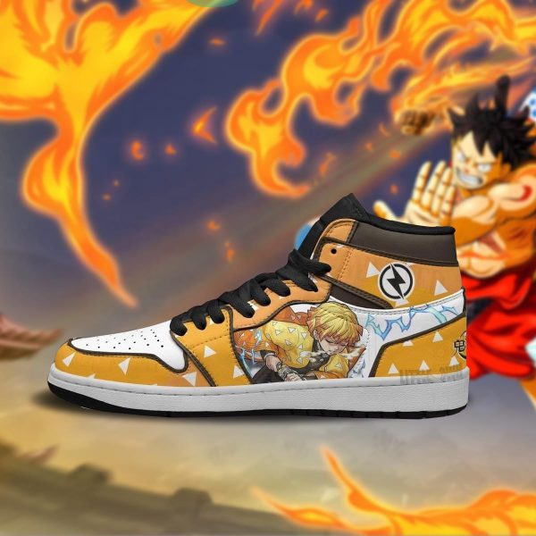 tanjiro x zenitsu custom demon slayer air jordan hightop shoes 3 bfFWQ 600x600px Tanjiro x Zenitsu Custom Demon Slayer Air Jordan Hightop Shoes