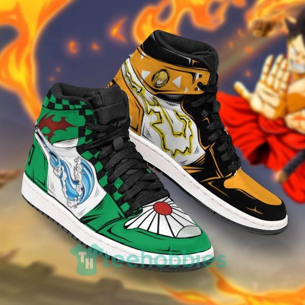 tanjiro x zenitsu demon slayer sword custom air jordan hightop shoes 2 H1IAg 600x600px Tanjiro x Zenitsu Demon Slayer Sword Custom Air Jordan Hightop Shoes