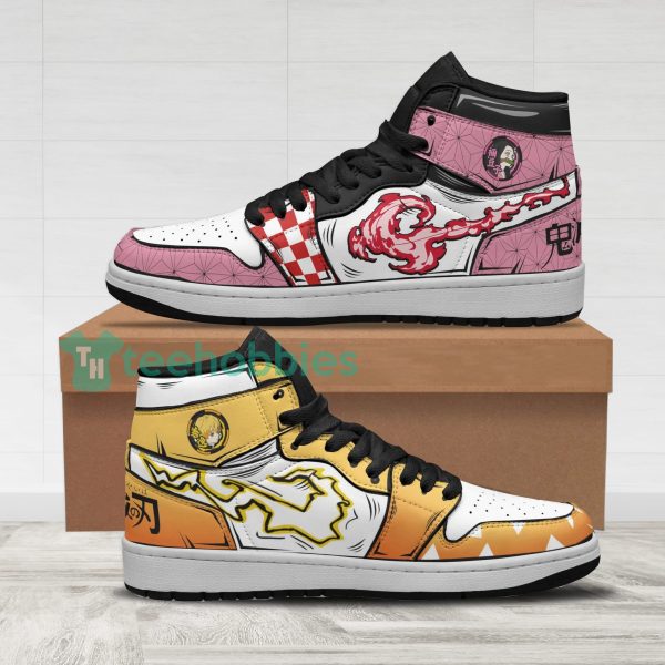zenitsu x nezuko custom demon slayer air jordan hightop shoes 1 Owmai 600x600px Zenitsu x Nezuko Custom Demon Slayer Air Jordan Hightop Shoes