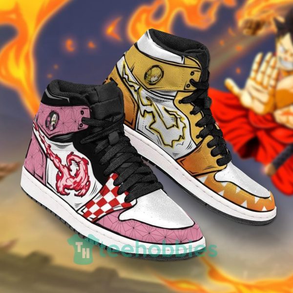 zenitsu x nezuko custom demon slayer air jordan hightop shoes 2 UdXCv 600x600px Zenitsu x Nezuko Custom Demon Slayer Air Jordan Hightop Shoes