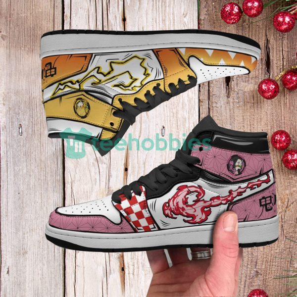 zenitsu x nezuko custom demon slayer air jordan hightop shoes 3 KoTc5 600x600px Zenitsu x Nezuko Custom Demon Slayer Air Jordan Hightop Shoes