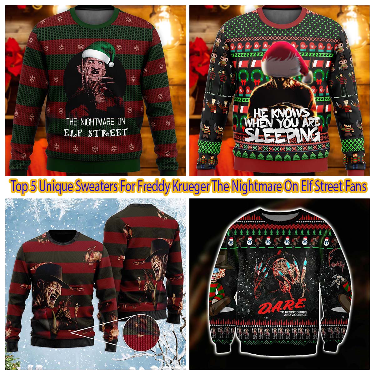 Nightmare on elm 2024 street christmas jumper